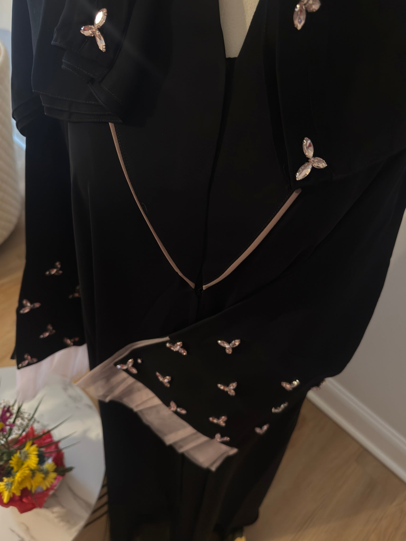 Blush Pink Crystal Elegance Abaya