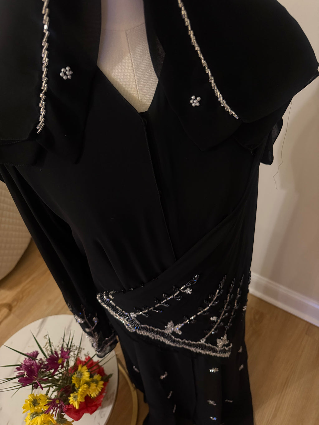 Midnight Noir Beaded Abaya