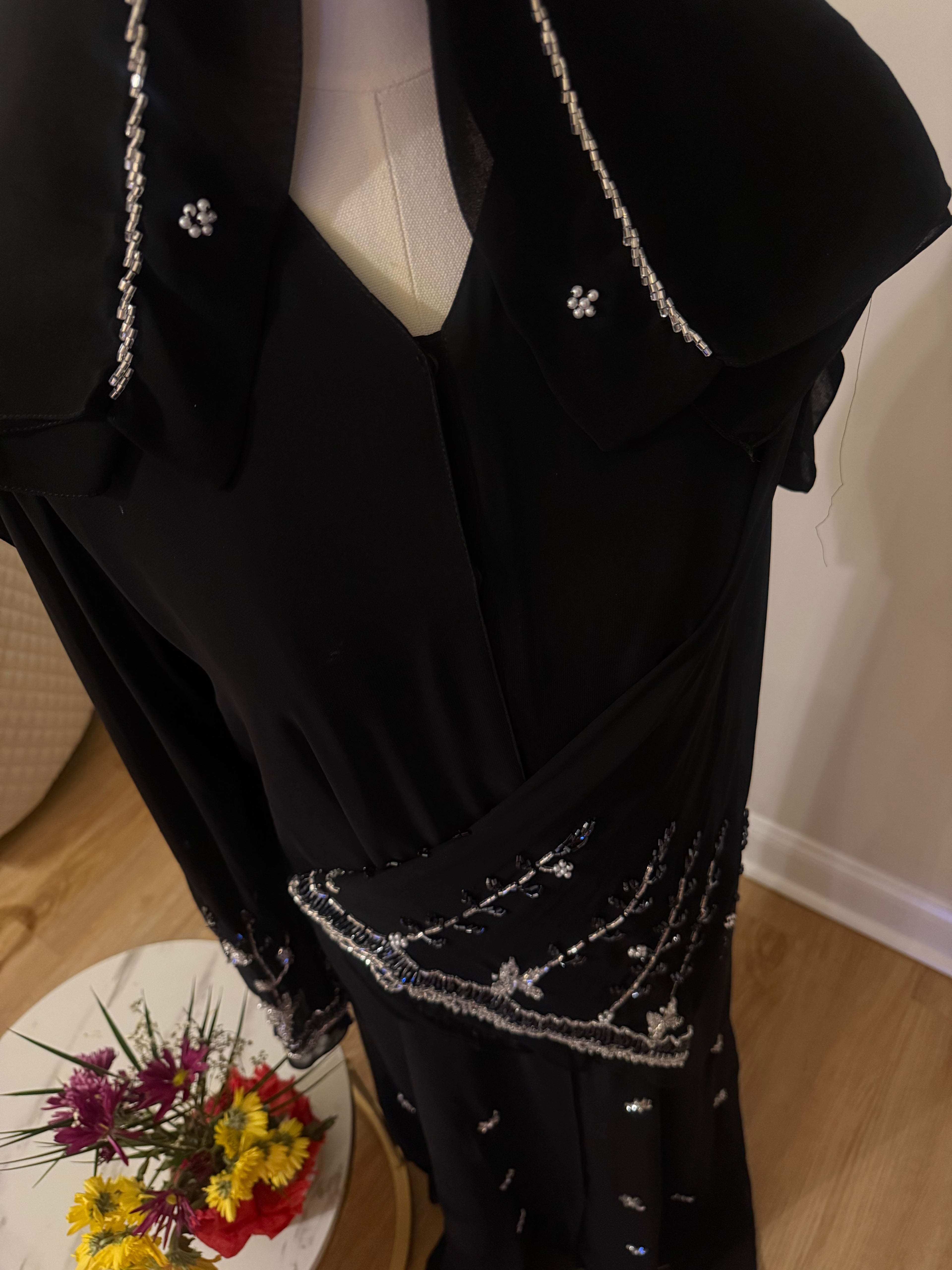 Midnight Noir Beaded Abaya