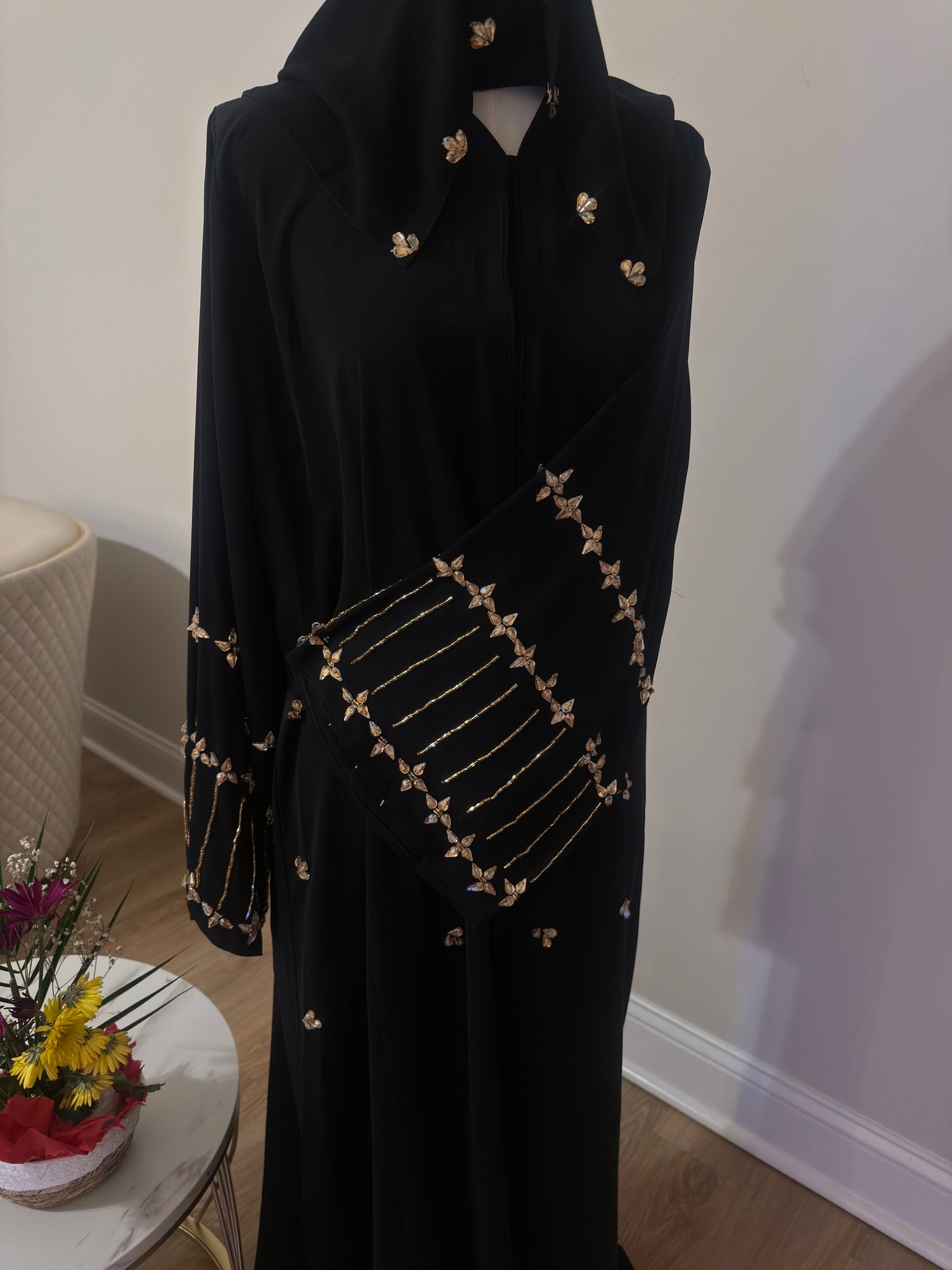 Golden Petal Abaya
