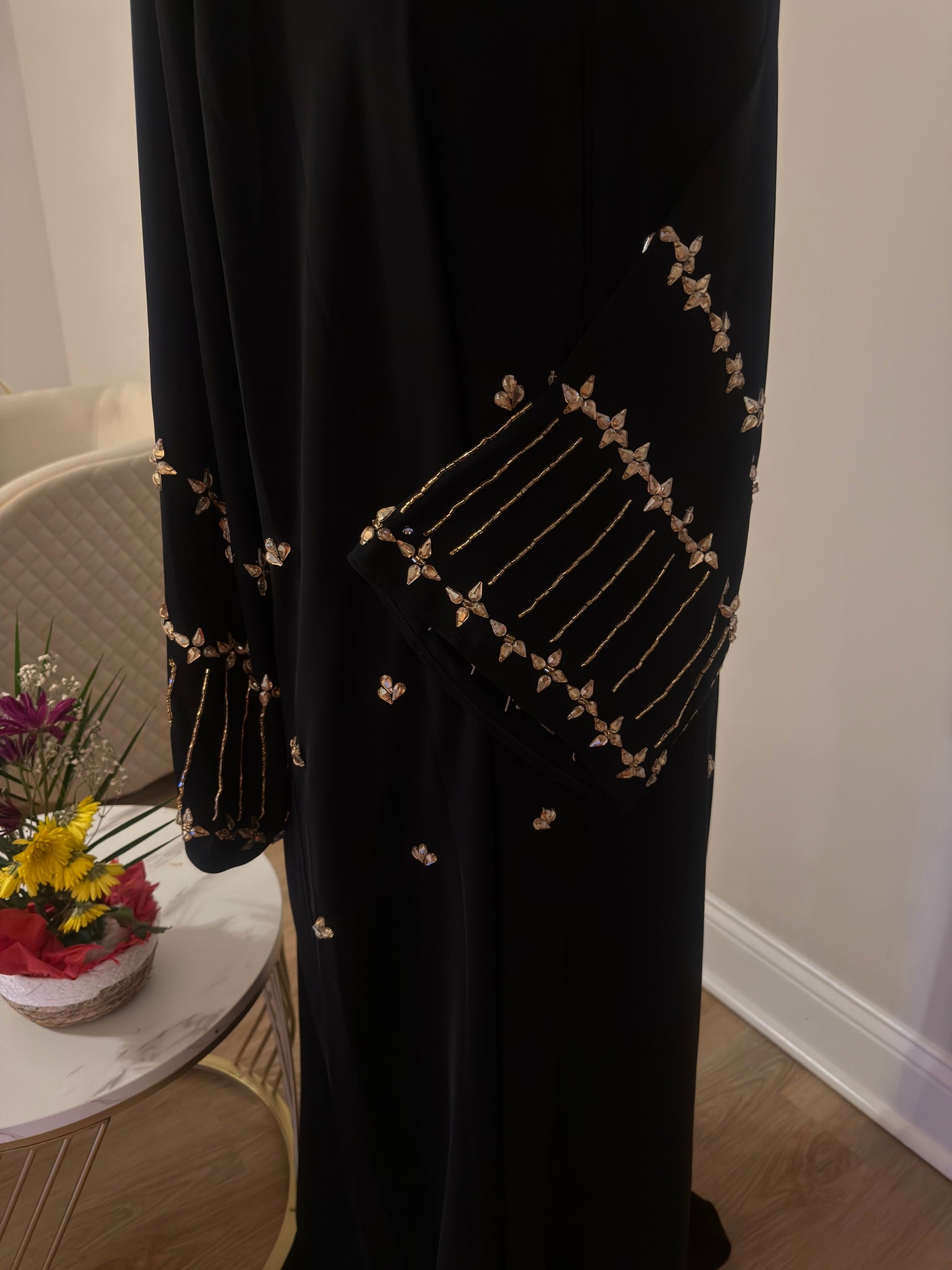 Golden Petal Abaya